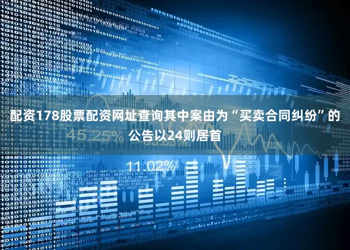 配资178股票配资网址查询其中案由为“买卖合同纠纷”的公告以24则居首